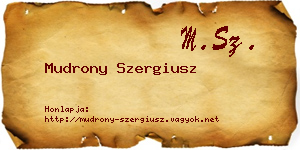Mudrony Szergiusz névjegykártya